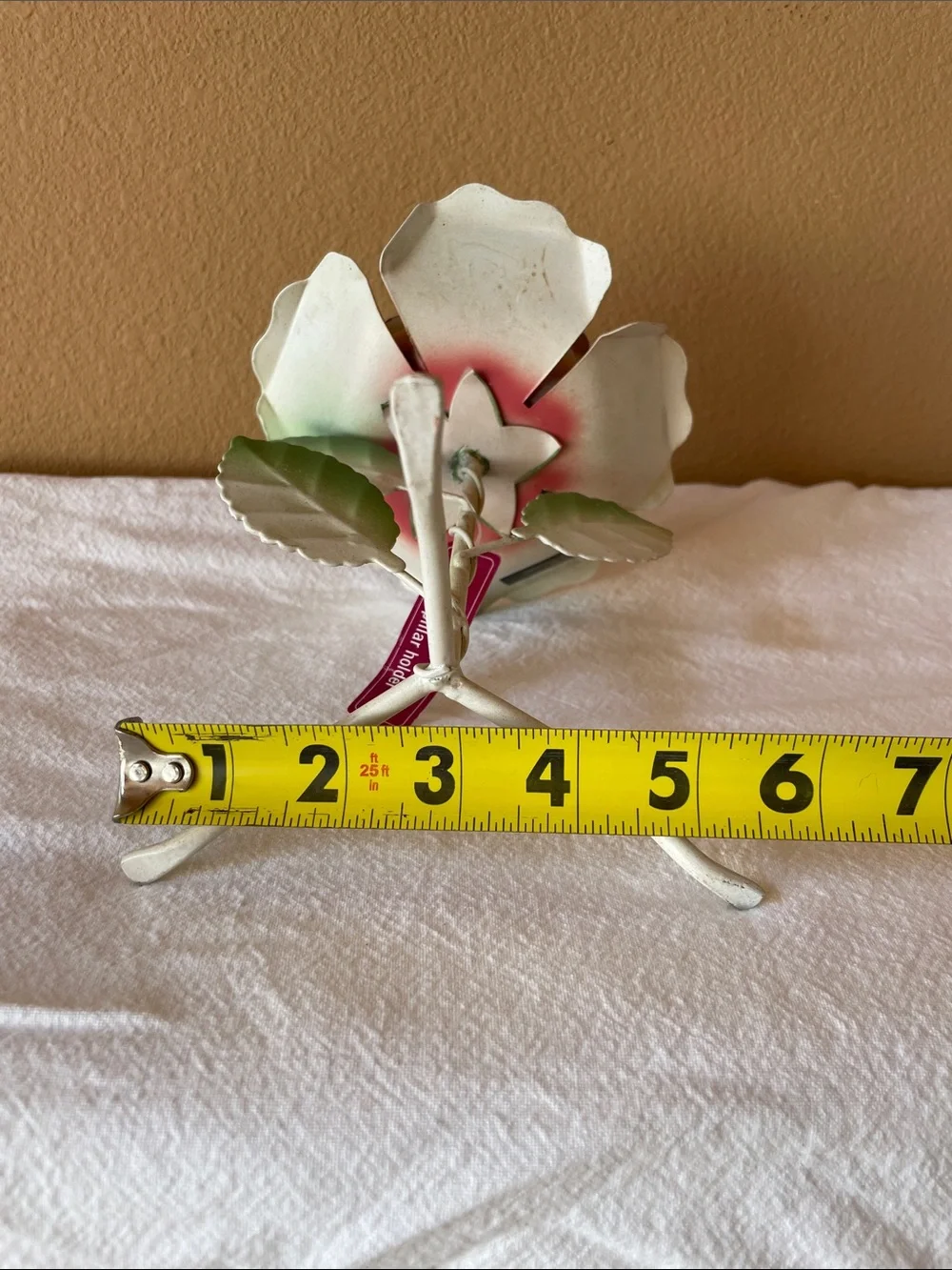 Vintage Target Pink Rose Metal Candle Holder NWT